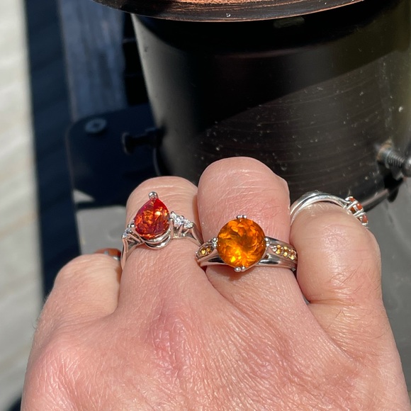 Estate Jewelry - 💕💕Mederia citrine and orange sapphires ring